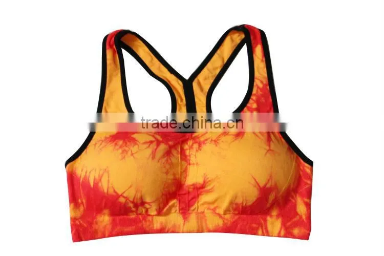 Tie-dyed ladies sports bra China manufacturer/cool sports bra
