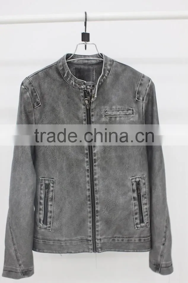 ALIKE latest design leather jacket pu leather jacket for man