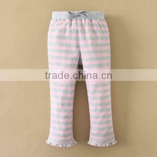cotton girls 3/4 pants for casual dressing, 2014 autumn hot pants girls, wholesale girls chevron ruffle pants