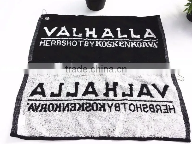 Own design cotton dobbi jacquard logo sports team towel