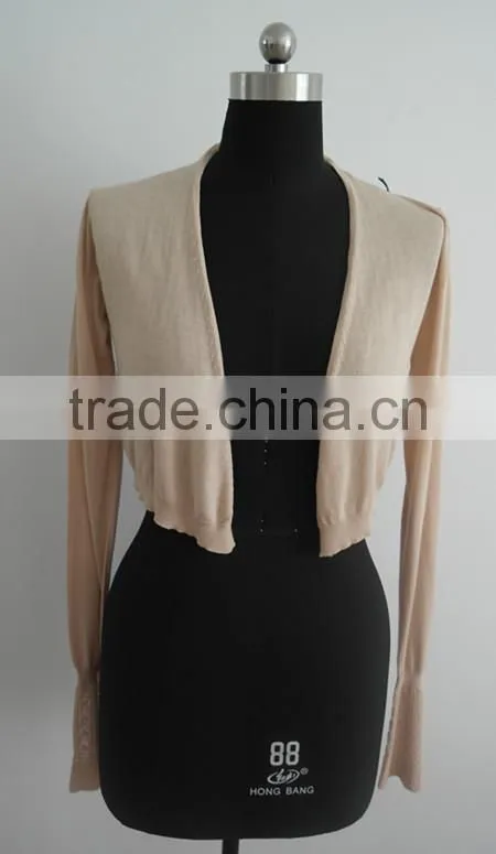 Fashion ladies long sleeve knit shrug cardigan sweater