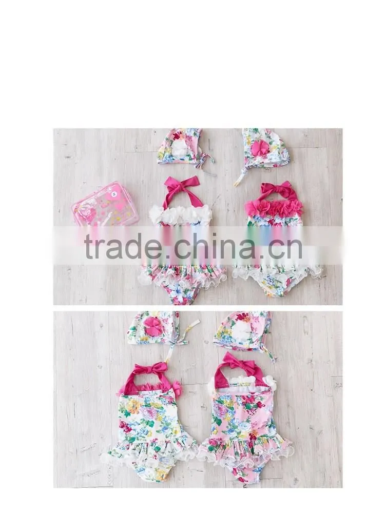 Children piece swimsuit girls skirt type swimsuit children baby swimwear Floral