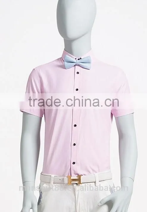 elegant small size slim fit men's thick short sleeve shirt