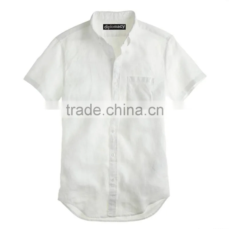 2015 SHORT-SLEEVE IRISH LINEN SHIRT costume slim fit