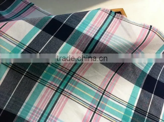colorful check 100% cotton dyeing dobby fabric