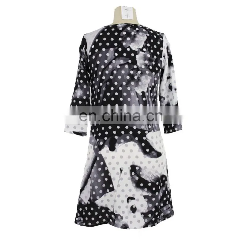 Polka Dot Print Old Lady Tunic Guangzhou Supplier