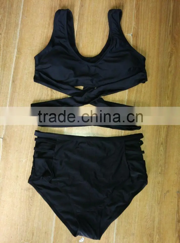 2016 Sexy push up straps women bikini swimwear bathing suit bikini with decorated bra