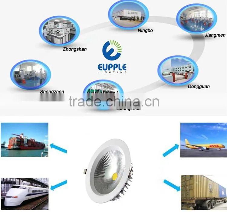 3years warranty embedded ceiling 3W,5W,7W,9W,12W,15W COB led downlight, 8inch 20w led downlight housing,30W led downlight price