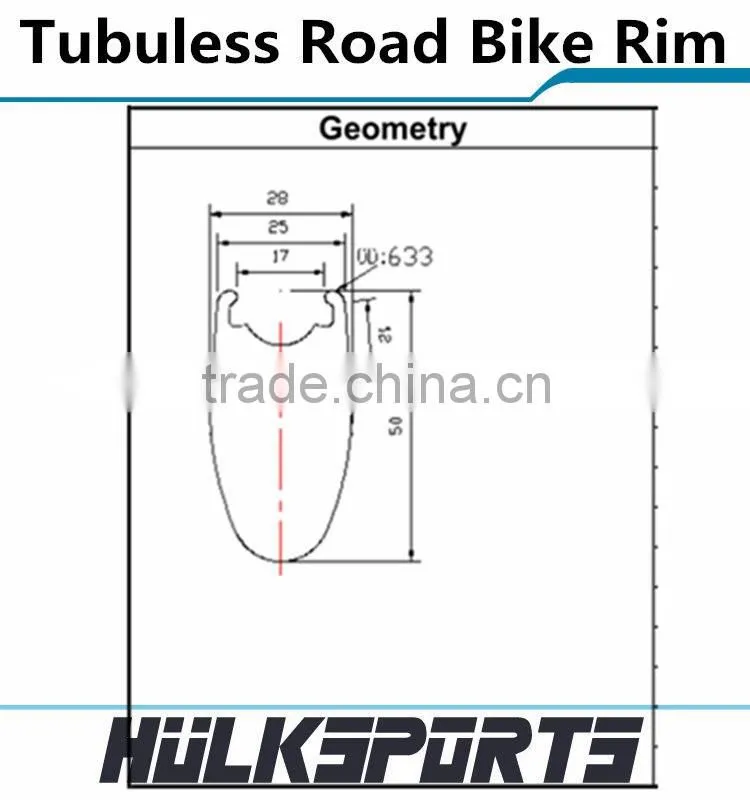 2016 Top sale 25mm width carbon clincher tubuless wheel 700C carbon fiber bike wheels 50mm depth carbon road bicycle rim