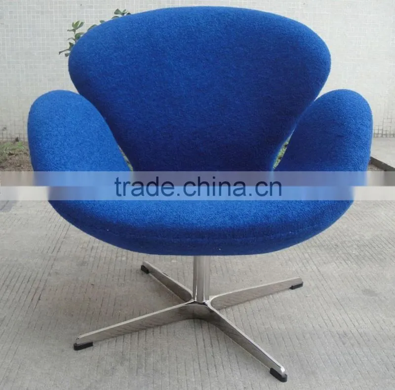 Fiberglass modern restaurant swan chair yellow