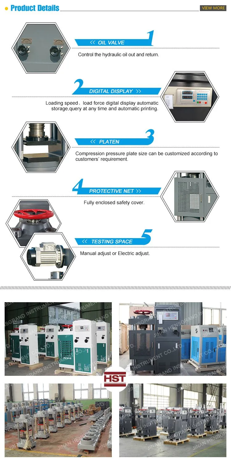 YES-2000 1000kn 2000 3000kn YES Digital Concrete Compressive Compression Testing Machine Price