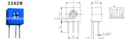 3362W trimming single-turn potentiometers bourns