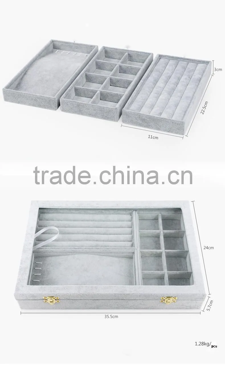 2015 New High Quality Claimond Veins Jewelry Display Storage Box for Neckalce Ring Earring S1273