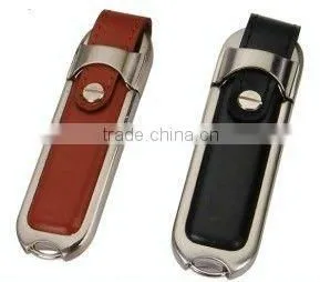 Fashional Leather USB flash drive with gift box for business gift
