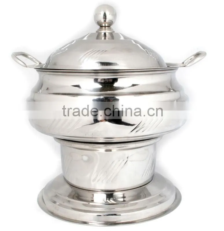 Steel Cheffing Dish, Wedding & Party utensils, food serving dish, hot keeping dish, Catering item, Hotel & Restaurant utensils