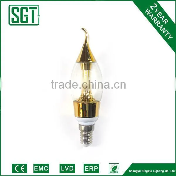 Golden decorative lighting C35 3.5w led candle