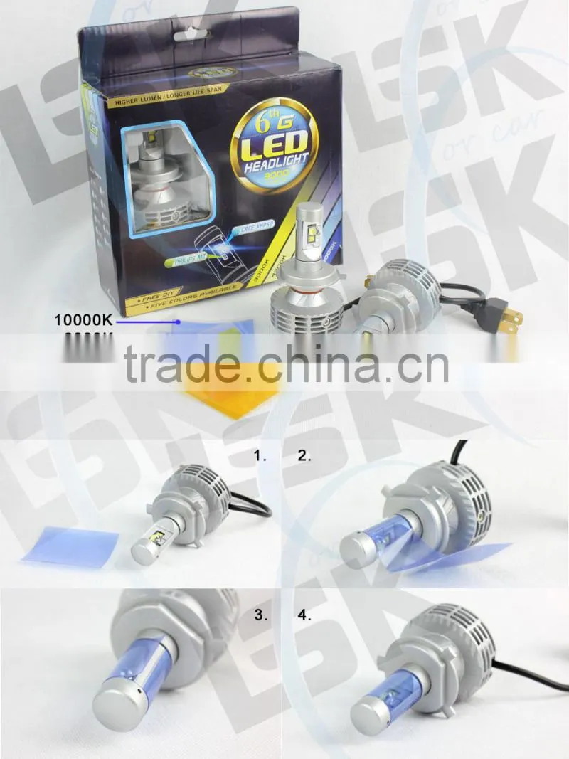 Popular led headlight G6 without fan design h13 car led headlight all in one car light