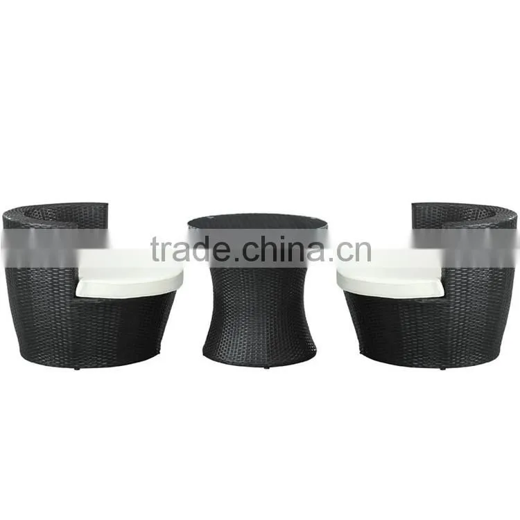 Outdoor Living Modern Garden Constitute Coffee Rattan Table Chair Set