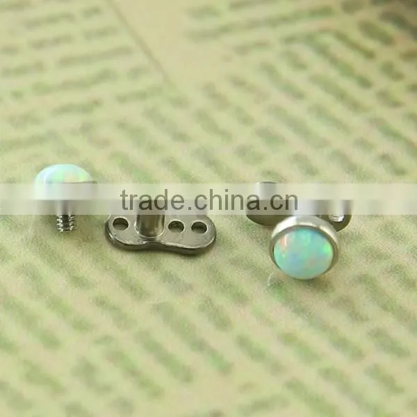 Titanium wholesale custom opal unique dermal anchor piercing