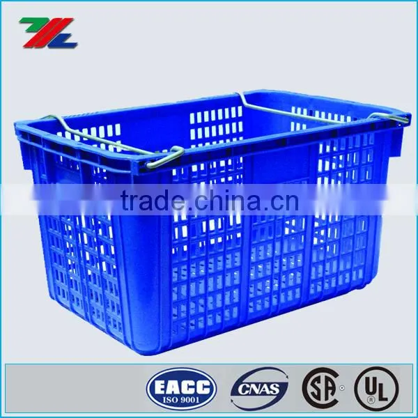 Heavy Duty Stack and Nest Container ; Storage Bins and Containers ; Plastic Baskets with lids and metal handles