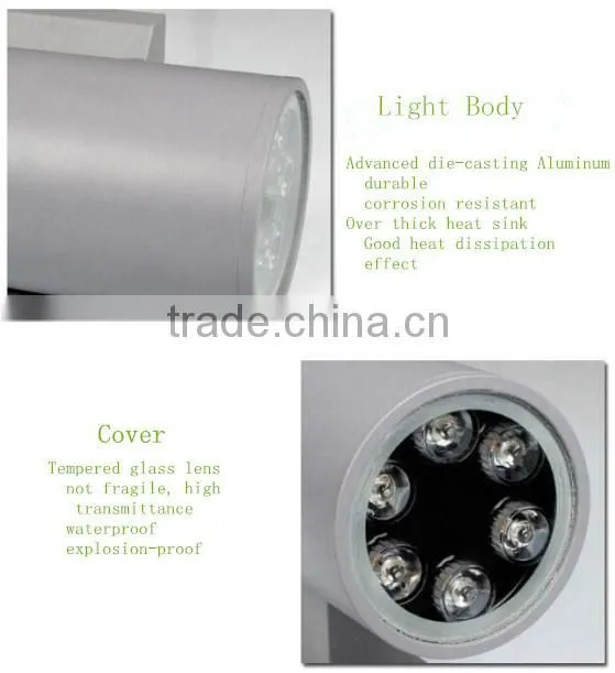 High quality IP65 Waterproof 12W RGB led wall lamps garden balcony Double side light source led outdoor lighting wall light