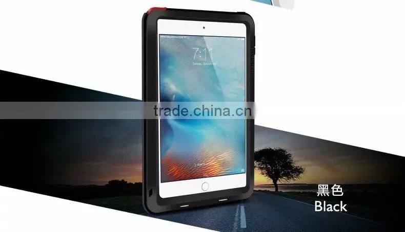 Love Mei Metal Polymer Powerful Gorilla Glass Waterproof Shockproof Dirt proof Protective Cover Case For iPad Mini 4 TB-0148