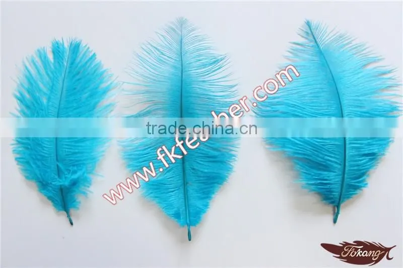 Natural Craft Ostrich Feather Fabric And Blue Decoration Ostrich Feather Coat