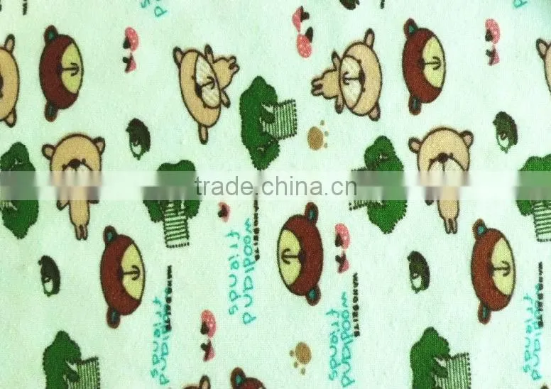 40s 350gsm cartoon spandex polyester fleece fabric