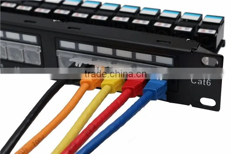 LED light cat6 patch panel network, cat6 patch panel 24 port