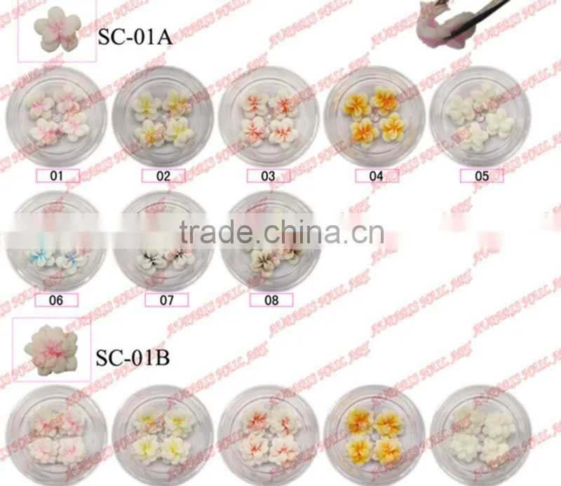 3d ceramic flower 12 color rose design DIY nail art rhinestone acrylic uv gel nail tip decoration 6397