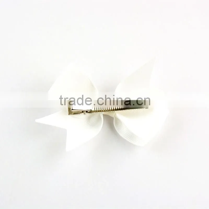 grosgrain ribbon silk bow with hair clips in 27colors - cheap children girl hair accessories handmade bowknots
