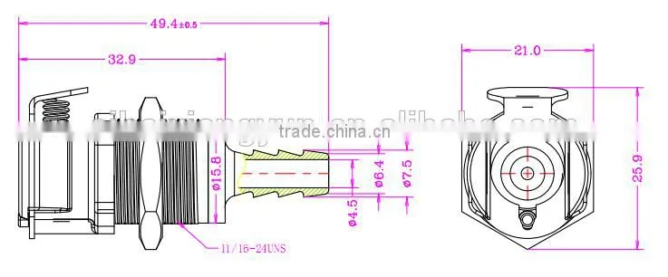1/4" POM/EPDM Plastic disconnector BL1604PH female
