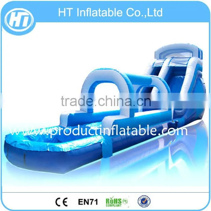 Blue Long Commercial Cheap Inflatable Water Slides For Sale With High Quality