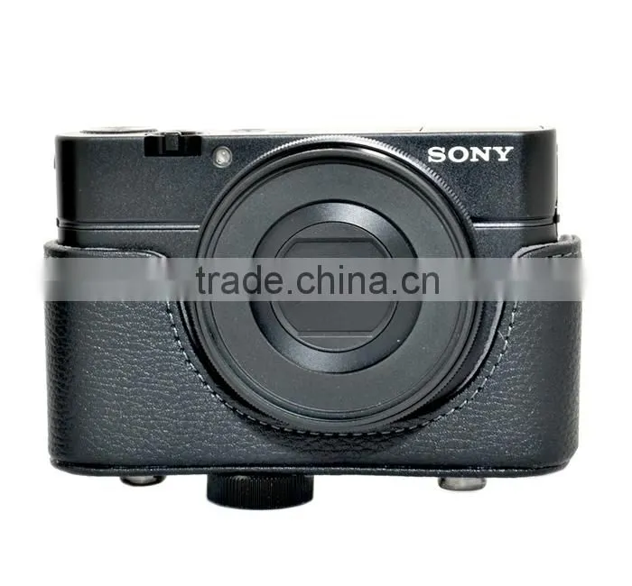 JJC camera bag PU Leather Case for SONY RX100 Black dslr camera