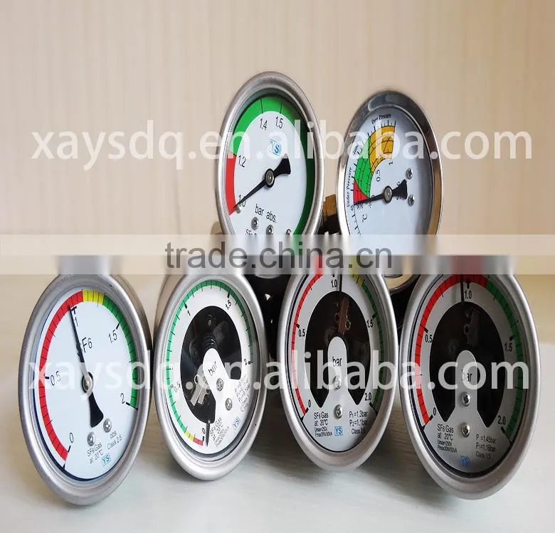 alibaba china suppliers Combined temperature ,Silicone oil filled,Shock Proof 63mm sf6 density monitor