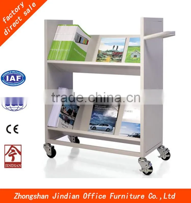 Library portable steel book carrier book shelf rack for sale