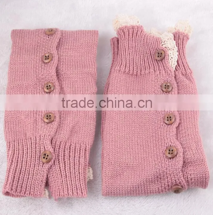 Boot cuff Leg warmer in colors with lace, knitted boot cuffs with button, knee high socks, boot topper, boot cuff accessories