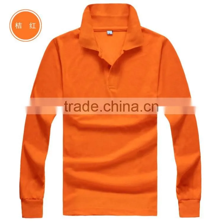 Cheap Price 100% Polyester Long Sleeve Polo Shirt With Pockets