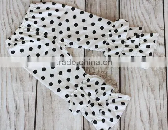 2015 hot sale newest style OEM service factory price kids polka-dot shirts with pants boutique set