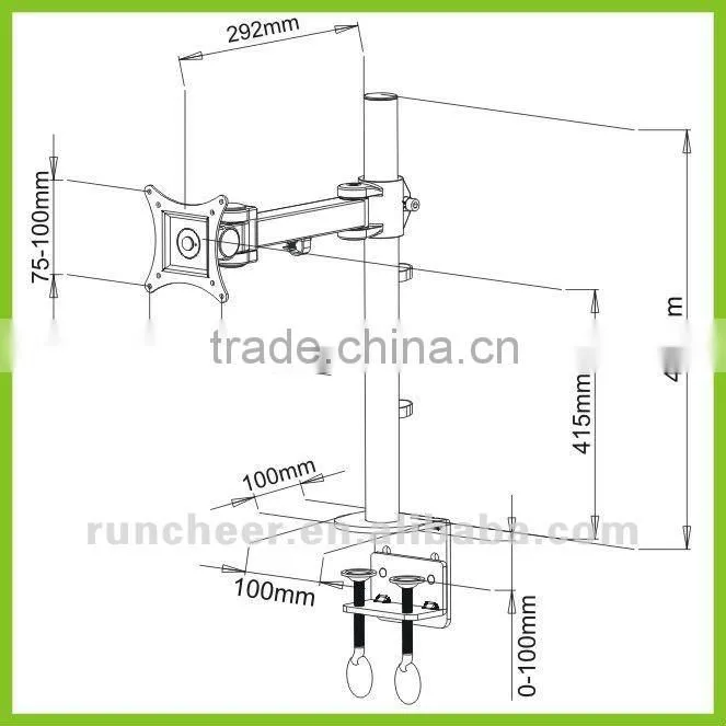 LCD351-S Desk Mount VESA Monitor Arm for Single Monitor
