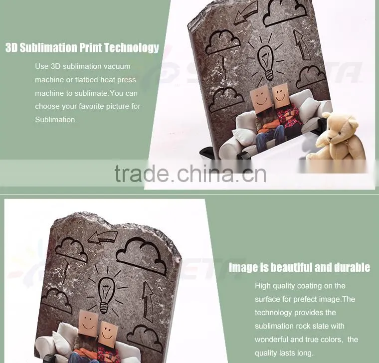 Sunmeta factory directly 3D sublimation blank rock photo SH05 20*20cm