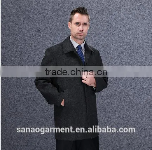2015 Europe gentleman casual winter men's wool overcoat