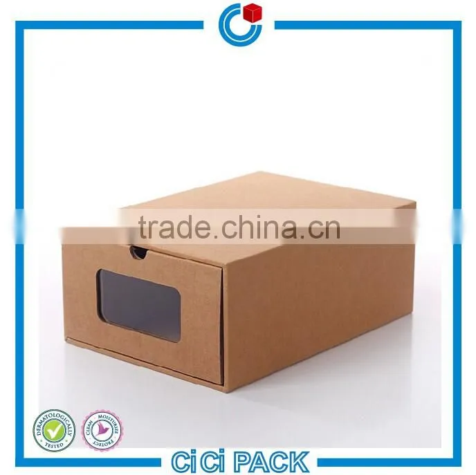 Durable corrugated Packaging Shipping shoe Carton Box With PVC window