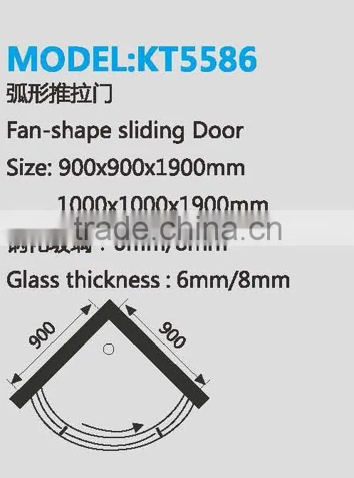 Export Quality Direct Factory Price Custom Made Shower Door sliding shower door (KT5586)