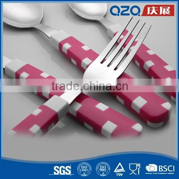 Western cuisine plastic handle anti-scald fork knife spoon china cutlery