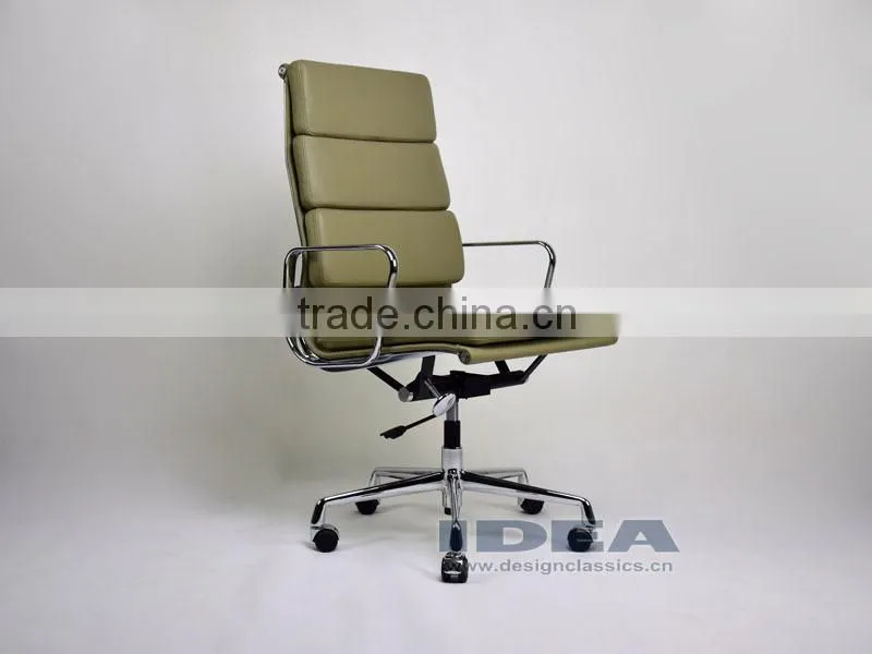 Replica EA219 Charles and Ray High Back Soft Pad Desk Chair- Grey Color Genuine Leather