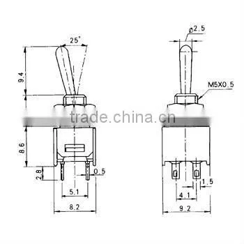 6 pin Sub mini toggle switch 3-wayand 2-way.ON ON ON&ON OFF ON