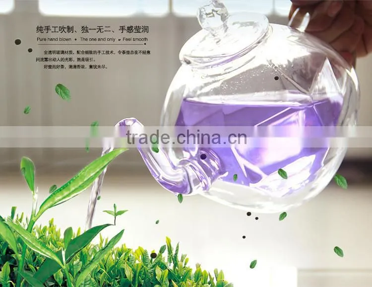 Top sale double wall glass tea pot with hand make and FDA