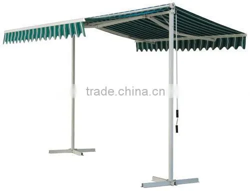 two 2014 Hot sale side double column retractable manual polyester awning,awning component