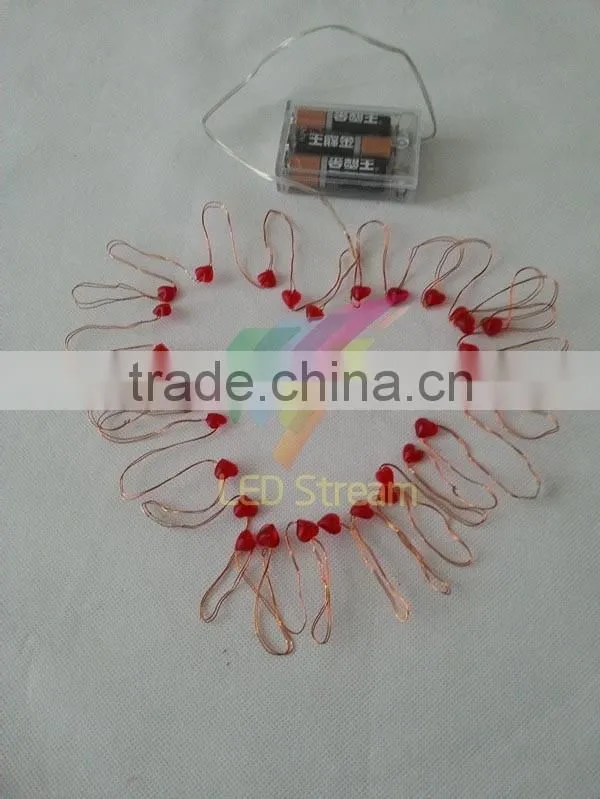 HeartShaped Theme 3AA Battery Powered 3M 30 LED Copper String Fairy Lights Happy Valentines' Day Lighting